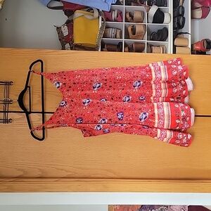 Red and purple dress